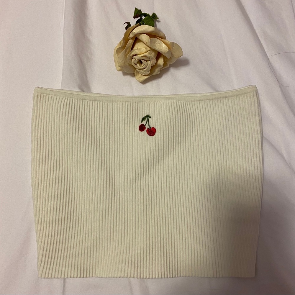NWOT Lottie Moss Cherry Tube Top